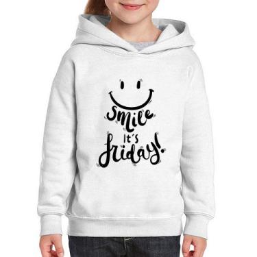 Imagem de Moletom Infantil Smile, It's Friday! - Foca na Moda, Branco, 10