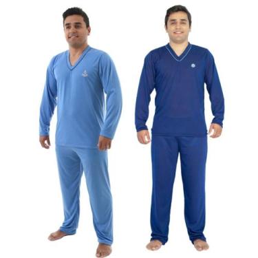 Imagem de Kit 2 Pijama Longo Masculino Adulto Manga Longa Inverno - Prikéta Pija
