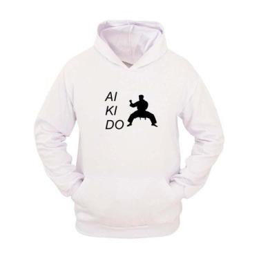Imagem de Moletom Masculino Capuz Canguru Estampa Aikido Conforto - Ragor, GG, B