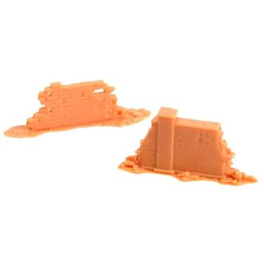 Imagem de Amagogo 2 peças 1:72 paredes de tijolo diorama modelo de cena trens ruas ferroviárias modelo resina micro paisagem decoração acessório