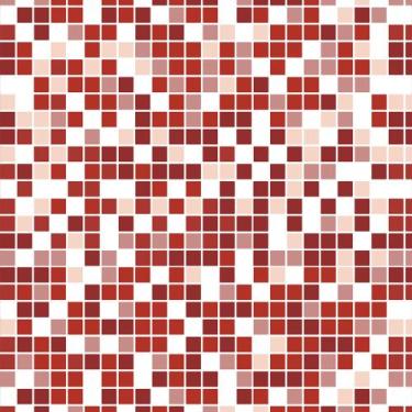 Imagem de Papel De Parede Pastilhas Quadriculadas Tons De Vermelho Escuro, Verme