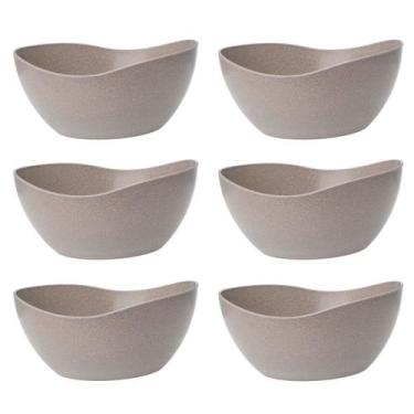 Imagem de 6un Tigela saladeira bowl oval 1,9lt servir cinza petra - Evo