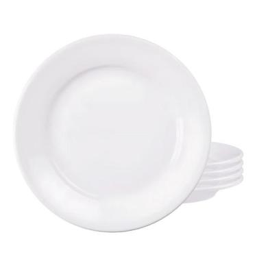 Imagem de Jogo 4 Pratos Sobremesa Tramontina 18cm Porcelana Branco Restaurante B