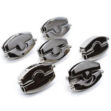 Imagem de Fecho de Metal Botão 4,6 x 2,6cm- 6 Unidades - CÍRCULO, Prata