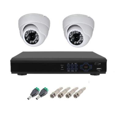 Imagem de Kit Cftv 2 Câmeras Infravermelho Segurança Full HD 20m Dvr Full Hd 4 C