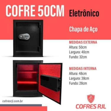 Imagem de Cofre rjl 50 cm - Cofres RJL, Vermelho