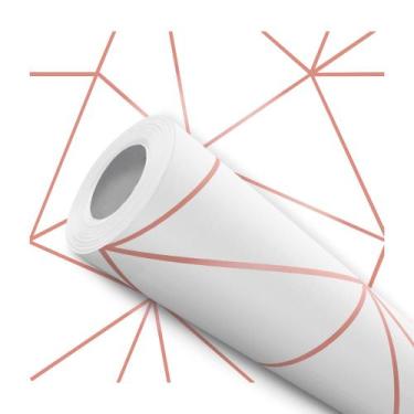 Imagem de Papel De Parede Vinílico Geométrico Classic Rose Gold Sala Quarto 12m 