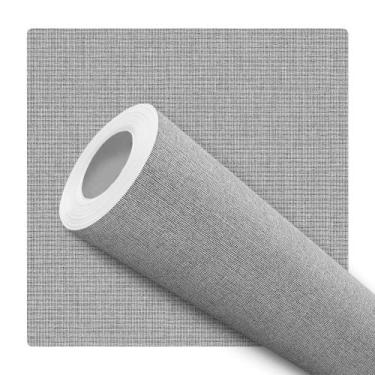 Imagem de Papel de Parede Vinílico Efeito Visual 3d Linho Cinza Sala Quarto 5m -