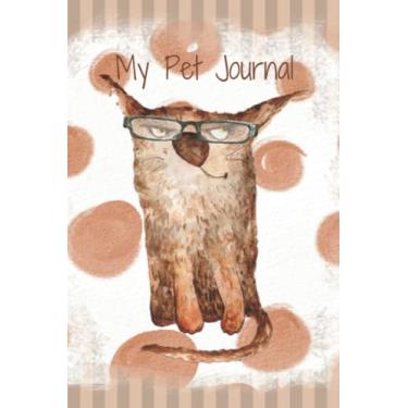 Imagem de Cool Brown Cat, My Pet Journal, 120 pages, 6x9 inches, soft cover: My Pet Log Book/Journal is designed to track feedings, vet appointments, and cute moments of your special friend.