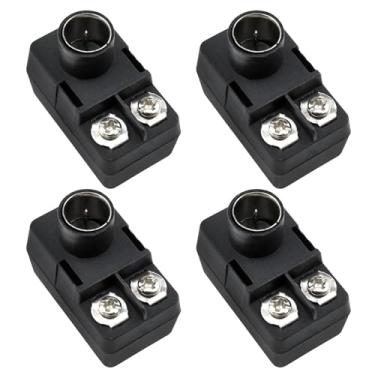 Imagem de Dsjnf Conector de antena de 300 ohm a 75 ohm rapidamente empurre o plugue adaptador de antena de TV UHF VHF adaptador conversor FM - 4 peças