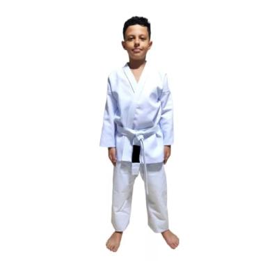 Imagem de Kimono Jiu-jitsu Trançado Infantil Acompanha Faixa Tarja (Preto, 14 Anos)