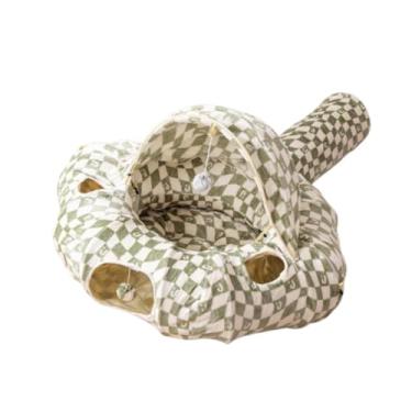 Imagem de IEUDNS Cama de túnel para gatos, túnel de donuts para gatos, pelúcia macia, caverna fofa, leve, esconderijo, brinquedo para playground de gatos, gatinhos,