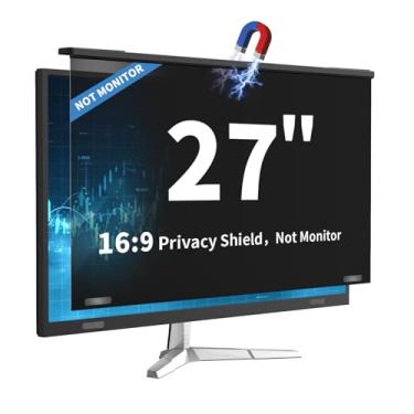 Imagem de DEJIMAX Tela de privacidade de computador de 27 polegadas para monitor widescreen 16:9, filtro de privacidade para monitor de luz azul, protetor de privacidade removível anti-UV para computador, tipo