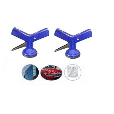 Imagem de Kit com 2 Ventosas de Sucção com Base de Bomba a Vácuo, Suporte para Transporte de Vidros, Porcelanato, Pisos e Ferramenta para Desamassar Lataria de Veículos - Ideal para Reparos Automotivos