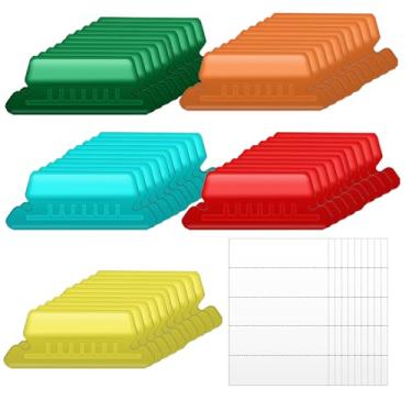Imagem de Giantree 50 abas de pasta de arquivo suspensa com 50 inserções, aba colorida de 5 cm para pasta suspensa de plástico para pastas suspensas, abas de pasta suspensa, abas de arquivo penduradas