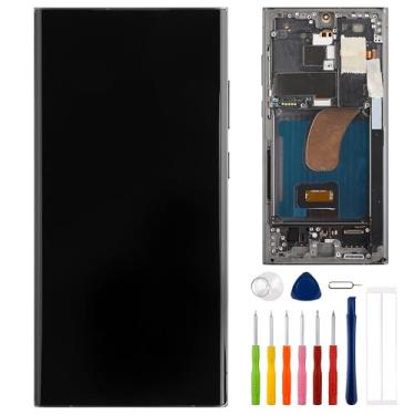Imagem de E-yiiviil Tela digital OLED de tamanho pequeno compatível com Samsung Galaxy S23 Ultra SM-S918B SM-S918U Tela LCD de 6,8 polegadas Montagem de tela sensível ao toque com ferramentas compatíveis com