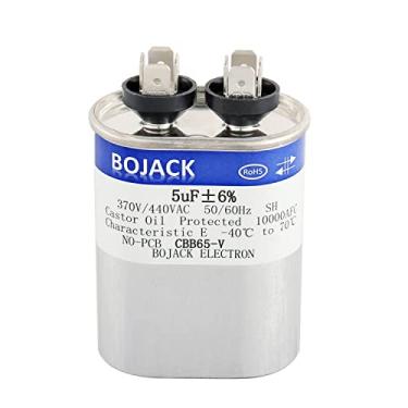 Imagem de BOJACK 5 Uf ± 6% 5 Mfd 370 V/440 V Cbb65 Capacitor de Partida Oval para Motor Ca Ou Partida de Ventilador e Ar Condicionado de Bomba Fria Ou de Calor