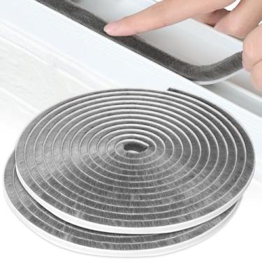 Imagem de MILEQEE Pacote com 2 Escovas de Vedação para Portas, 66 Pés No Total, Vedação de Feltro para Portas, Vedação para Janelas, Bloqueador de Correntes de Ar Autoadesivo, Vedação para P (Pacote Com 2 33 Pé