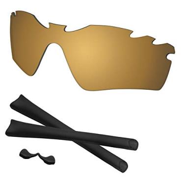 Imagem de Predrox Lentes Radar Path e kits de borracha de substituição para óculos de sol Oakley polarizados, Bronze metálico espelhado ventilado, 0