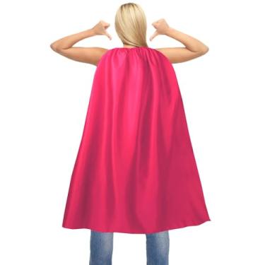 Imagem de Capa e máscara de super-herói adulto para homem e mulher - Capas de vampiro de Halloween capas de festa de super-herói prata cinza, rosa, Adult