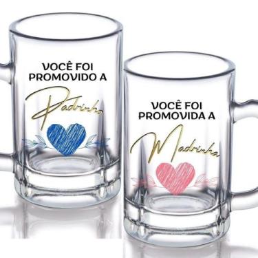 Imagem de Kit 2 Caneca Taberna Padrinhos Casamento Batizado Lembrancinha Dindo D