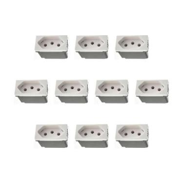 Imagem de Kit 10 Modulos Tomada 20A 250V Branco 615060BC+ Pial Plus+ - Legrand