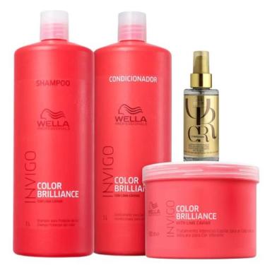 Imagem de Kit Wella Professionals Color Brilliance Sh 1L + Cond 1L + Masq 500g +