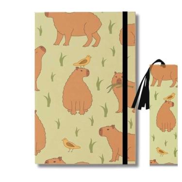 Imagem de Caderno Kraft A5-50 Folhas + Marcador de Página Capivara Fofa 04