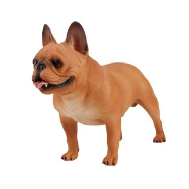 Imagem de Ｂｅｓｇａ Estátua de cachorro Feliz filhote de filhote de filhote de filhote de novo modelo de simulação de cães de animais para cães para cães para cães para, Bulldog Francês Marrom