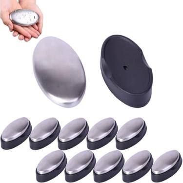 Imagem de Sabonete de aço inoxidável removedor de odores para limpeza de cebola, alho, peixe, aromas fortes, mãos e remove o hálito do cão, a pele, eliminando o odor, utensílios de cozinha, sabão mágico (10