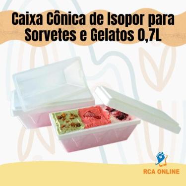Imagem de 7 Caixas Cônicas De Isopor Eps 0,7 Litros Para Sorvetes e Gelatos - Mu