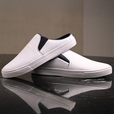 Imagem de Mule Casual Masculino Confortavel - urban flex, Branco, 38