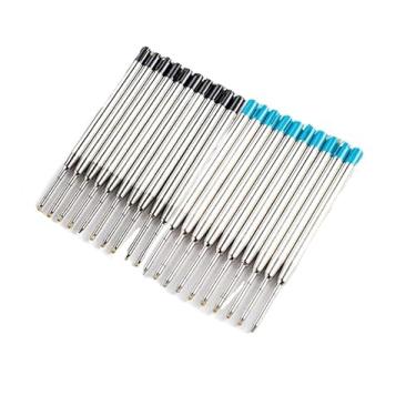 Imagem de Pacote com 20 refis de caneta esferográfica TikiPen preto e azul Parker. Tinta alemã de escrita suave e ponta média de 1 mm... (Parker 20, preto e azul)