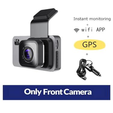 Imagem de 4K Car DVR WiFi GPS compatível com Dash Cam Câmera de visão traseira do veículo 2016P Car Drive Video Recorder Night Vision Auto Dashcam Acessórios para carro(DVR WiFi GPS,64G TF Card)