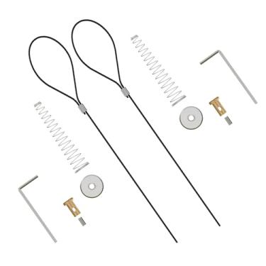 Imagem de DURIGID Puxador de cabo de trinco de portão, kit de trava de mola para portões de metal de vinil de cerca de madeira, processada para portão de 5 a 15 cm de espessura, preto, pacote com 2