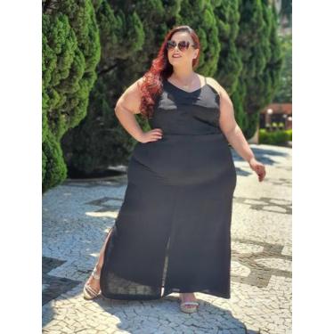 Imagem de Vestido Longo Feminino Plus Size Alçinha Evangelico Verao - MJVERISSIM