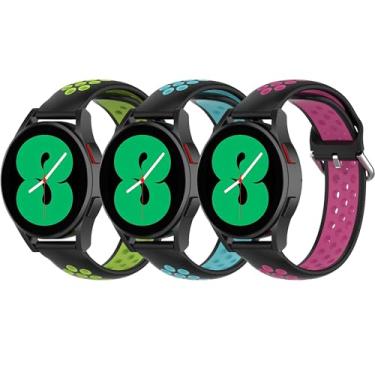 Imagem de QIEMUTER 3 pulseiras de relógio compatíveis com Samsung Galaxy Watch 7/6 / 5/4 de 40 mm e 44 mm, compatíveis com Watch 6 Classic de 43 mm e 47 mm/Watch 5 Pro de 45 mm/Watch 4 Classic/Active 2 de