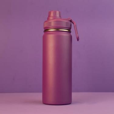 Imagem de Garrafa Térmica de 570ml em Aço Inox com Parede Dupla Tampa Rosqueável Anel de Silicone (ROXO)