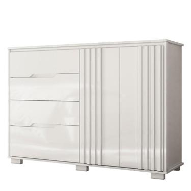 Imagem de Cômoda Texas 2 Portas E 4 Gavetas Branco Moval Branco