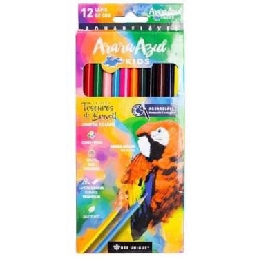 Imagem de Lápis de Cor 12 Cores Eco Triangular Aquarelável - Linha Arara Azul Ki