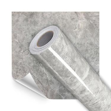 Imagem de Papel de Parede Modelo Marmore Botticino Cinza Grungy Adesivo Lavavel 