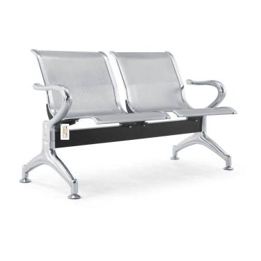 Imagem de Cadeira Longarina Sem Estofado Cromada 2 Lugares