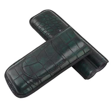 Imagem de Suporte para caixa de charuto GRCFUMO, umidor de charuto de viagem com design vintage, umidor de charuto vintage portátil de couro macio para amantes de charutos