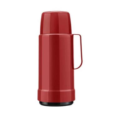 Imagem de Garrafa Térmica 1 Litro Rolha VERMELHA Invicta  - Chá Café Leite Agua 