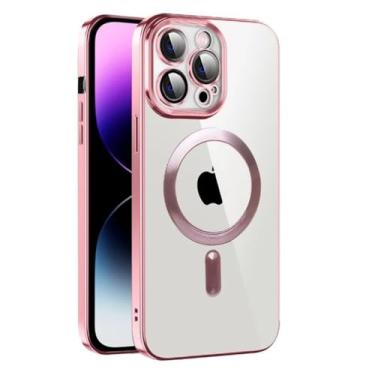 Imagem de Capa para o iPhone 14 Pro com Proteção na Lente e Compatível com Magsafe - Design Slim e Acabamento Premium Cor: Rosé