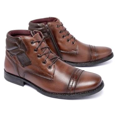 Imagem de Bota Masculina Couro Linha Premium Conforto Estilo Cor Café - Ferrile,