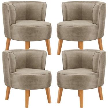 Imagem de Conjunto 4 Cadeiras Estofadas para Sala de Espera Confortavel Tecido V