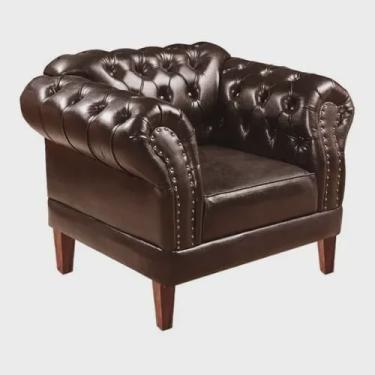 Imagem de Poltrona Chesterfield Duque Capitonê Courino Café