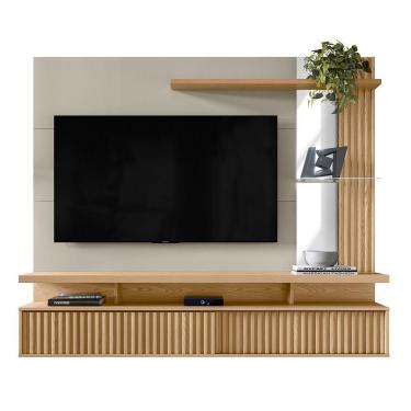 Imagem de Painel Suspenso Para Tv Até 60 2 Portas Ripadas Off White