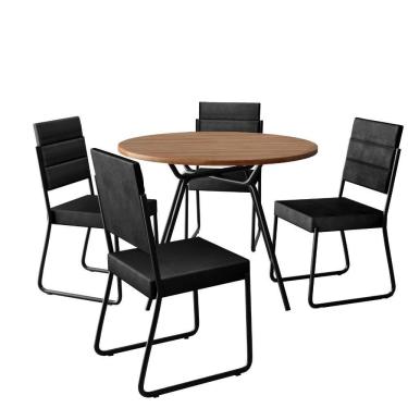 Imagem de Conjunto Sala De Jantar 4 Cadeiras San Francisco Carraro Pto